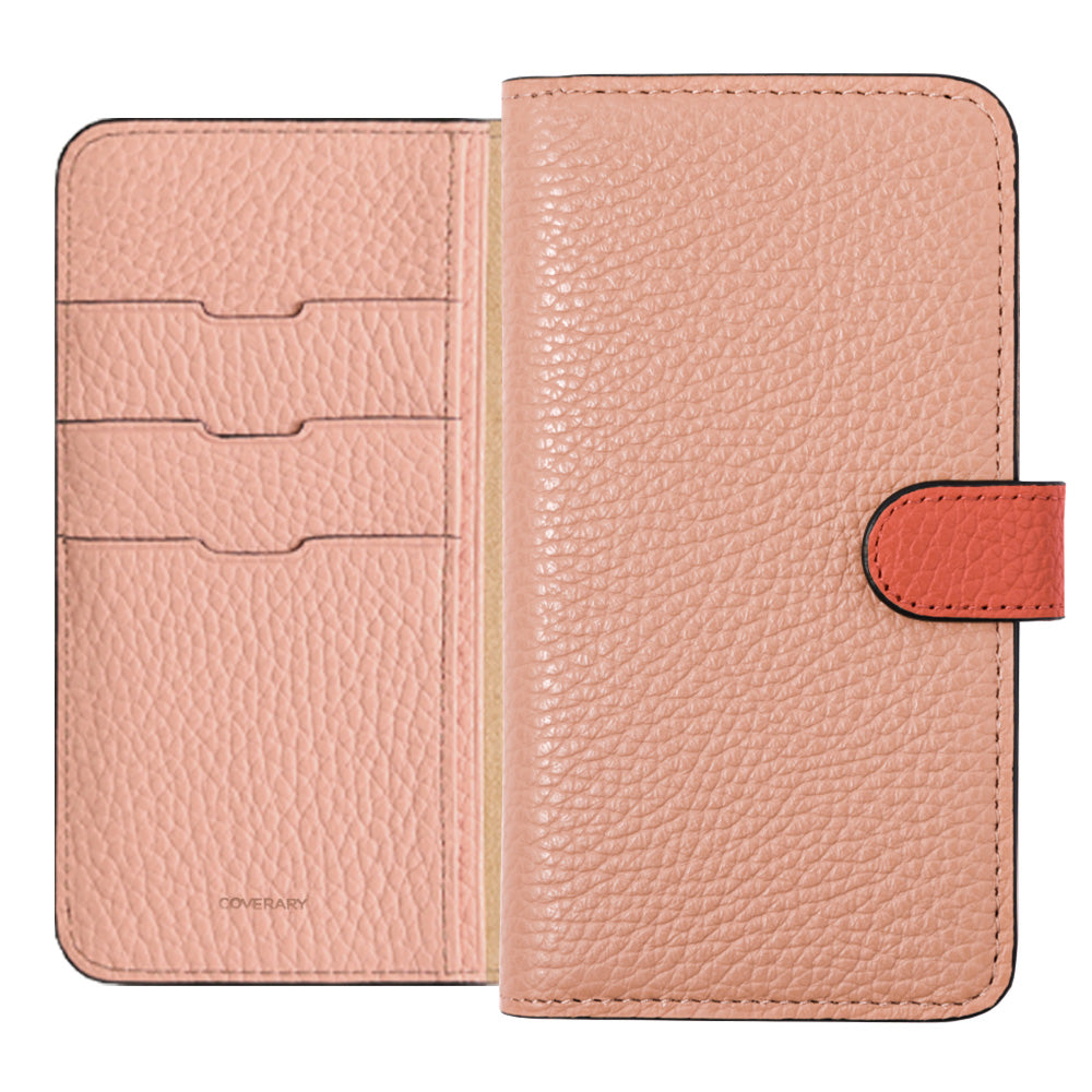 本革 32色 イタリアンシュリンクレザー ベルトバイカラー 手帳型ケース（ベルトあり）Galaxyシリーズ