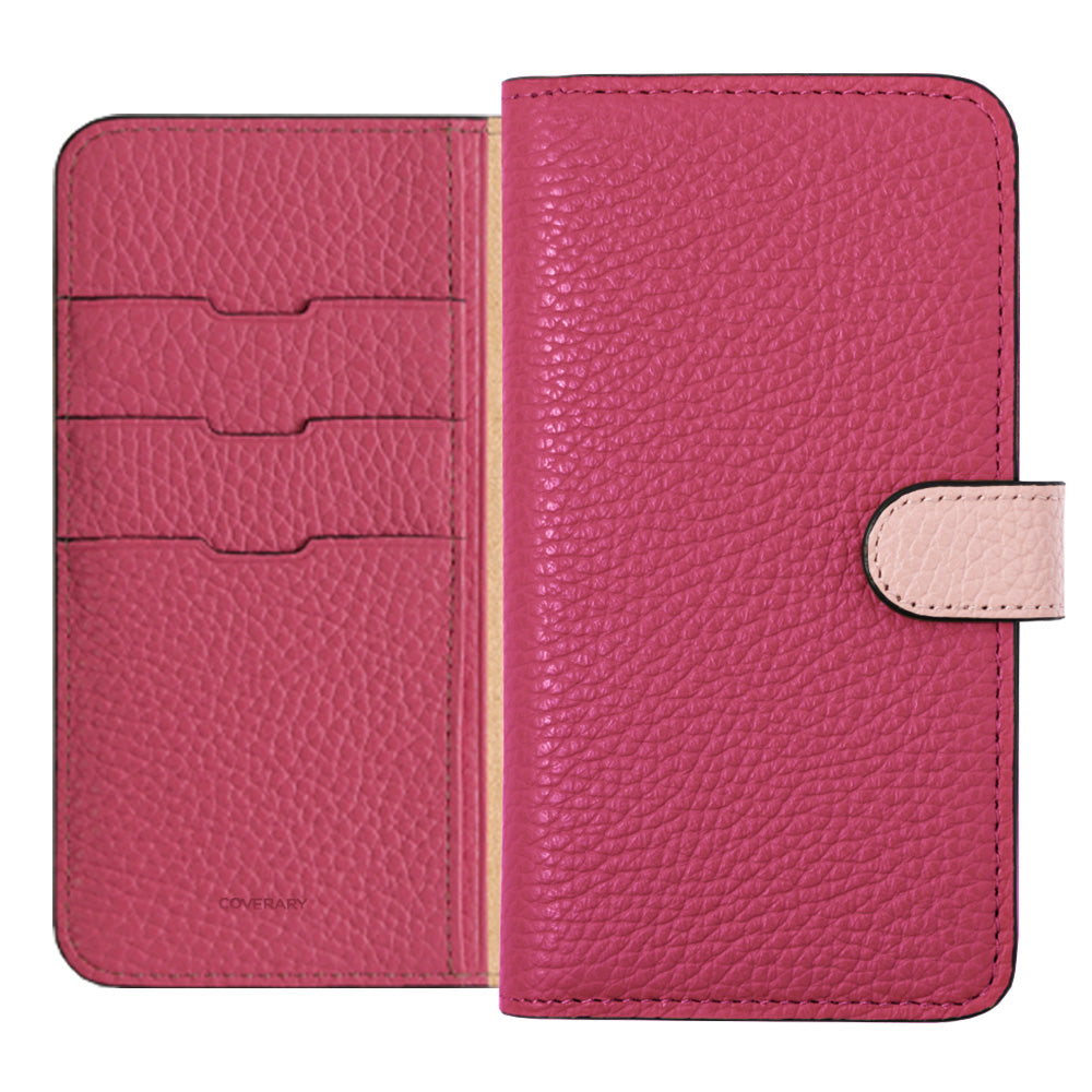 本革 32色 イタリアンシュリンクレザー ベルトバイカラー 手帳型ケース（ベルトあり）Galaxyシリーズ