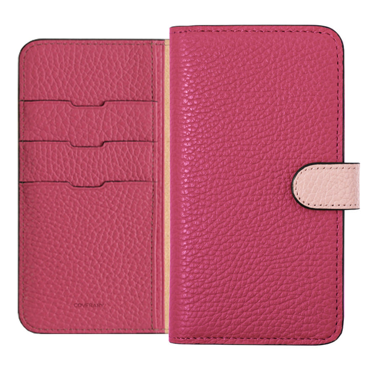 本革 32色 イタリアンシュリンクレザー ベルトバイカラー 手帳型ケース（ベルトあり）Galaxyシリーズ