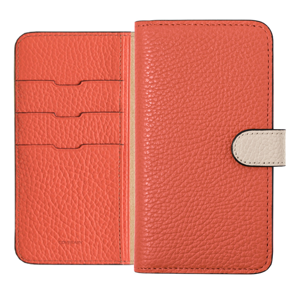 本革 32色 イタリアンシュリンクレザー ベルトバイカラー 手帳型ケース（ベルトあり）Galaxyシリーズ