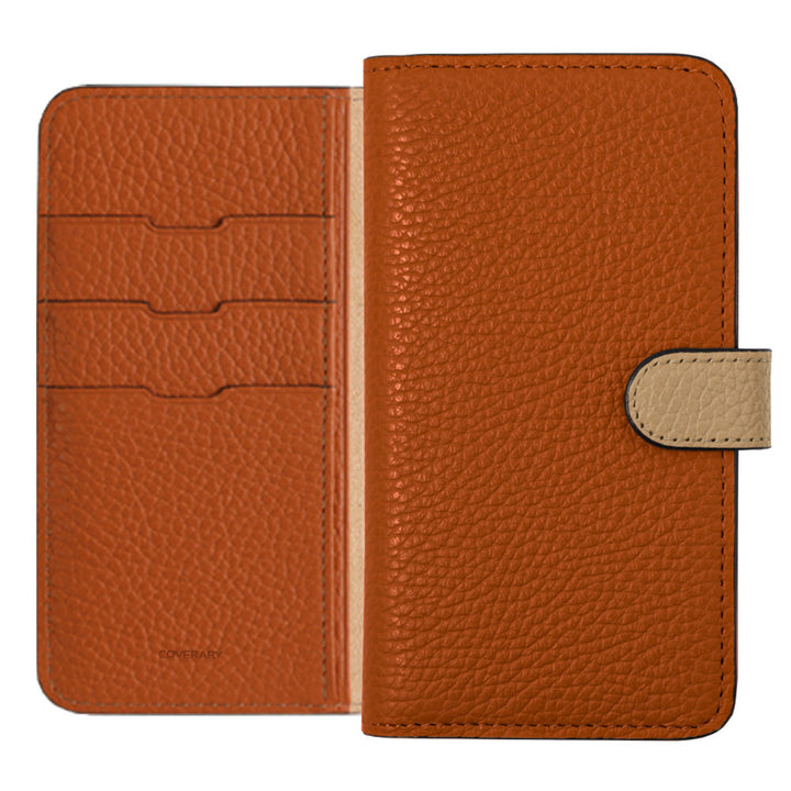 本革 32色 イタリアンシュリンクレザー ベルトバイカラー 手帳型ケース（ベルトあり）Galaxyシリーズ