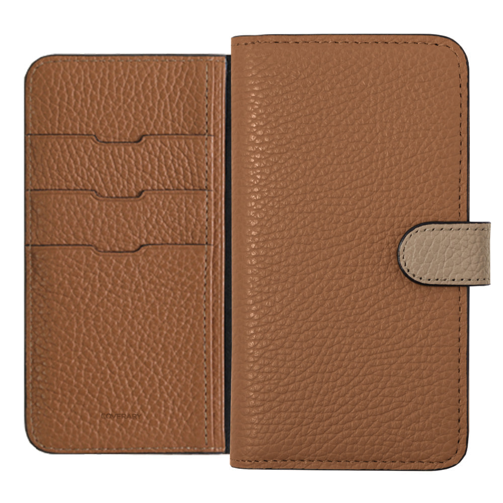 本革 32色 イタリアンシュリンクレザー ベルトバイカラー 手帳型ケース（ベルトあり）Galaxyシリーズ