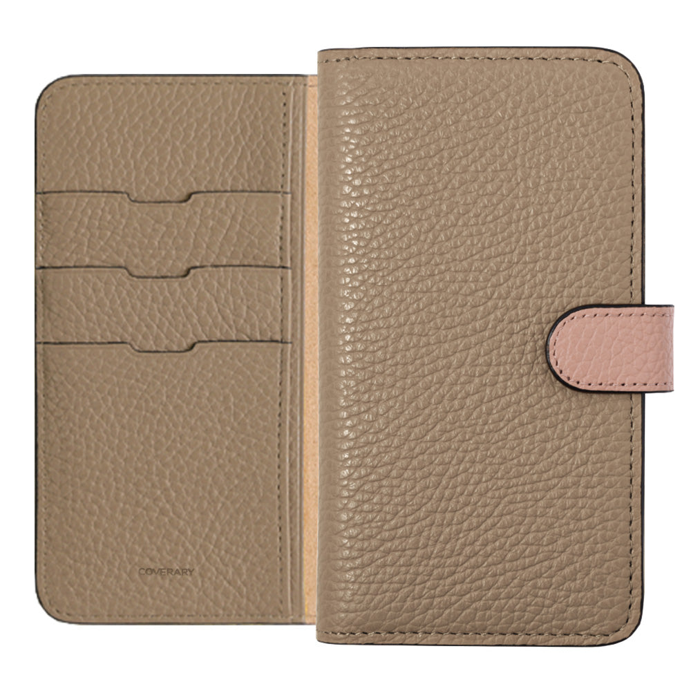 本革 32色 イタリアンシュリンクレザー ベルトバイカラー 手帳型ケース（ベルトあり）Galaxyシリーズ