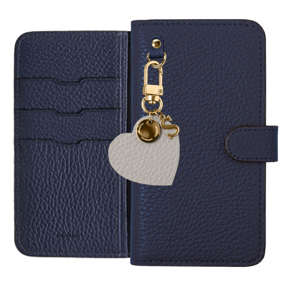 Cuir véritable 32 couleurs cuir italien grainé motif initial charme étui portefeuille (avec ceinture)