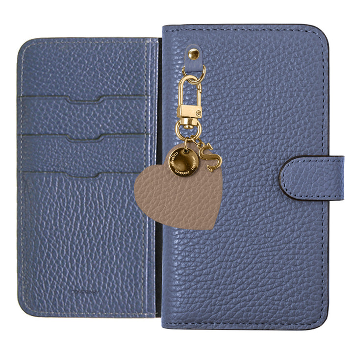 Genuine leather 32 colors Italian shrink leather motif initial charm notebook-type case (with belt) Google Pixel series