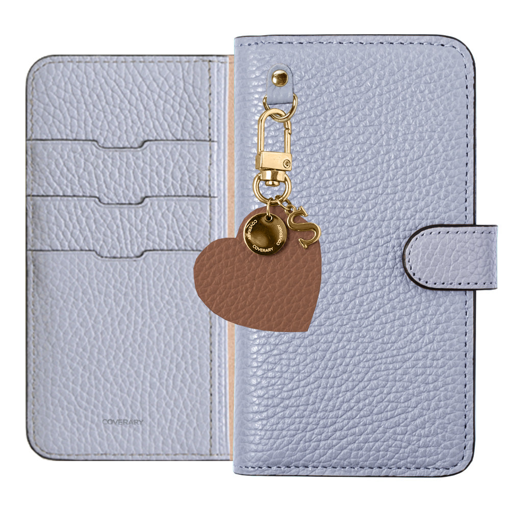 Cuir véritable 32 couleurs cuir italien grainé motif initial charme étui portefeuille (avec ceinture)