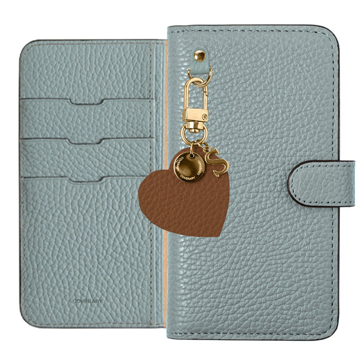 Genuine leather 32 colors Italian shrink leather motif initial charm notebook-type case (with belt) Google Pixel series