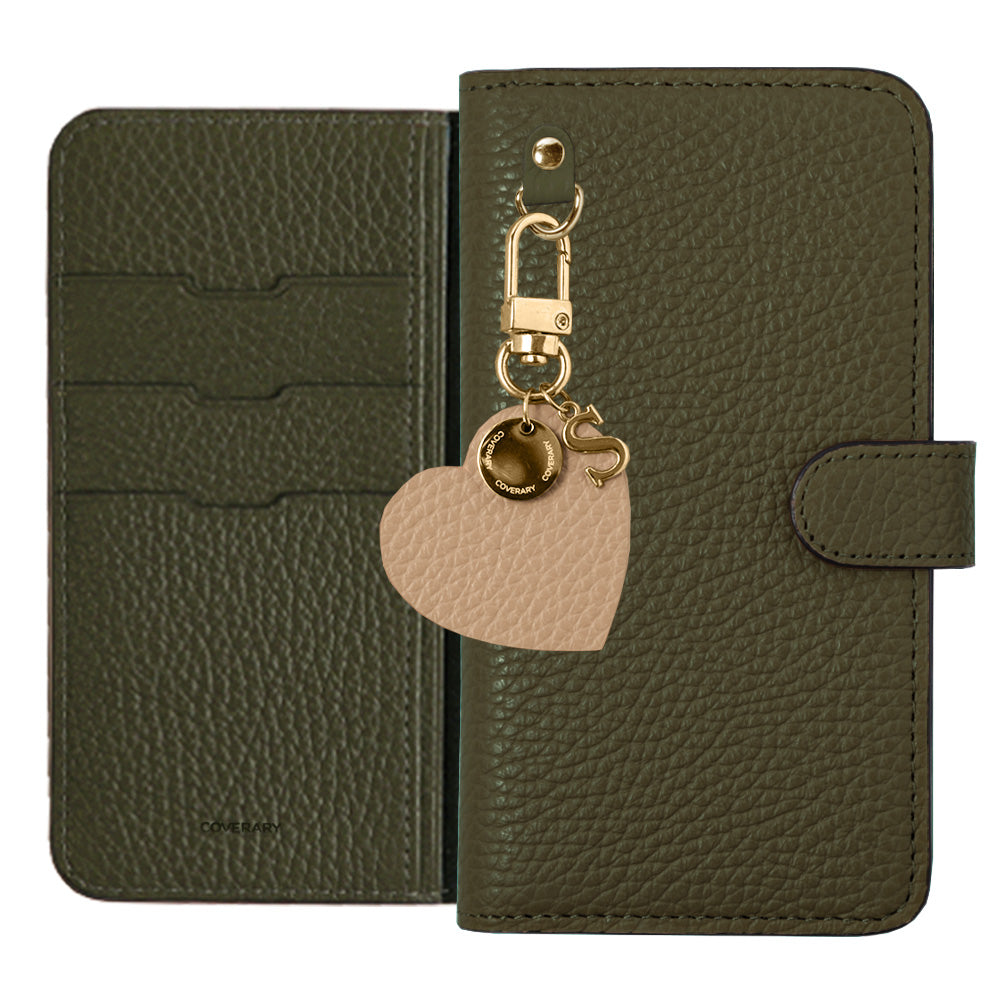 Genuine leather 32 colors Italian shrink leather motif initial charm notebook-type case (with belt) Google Pixel series