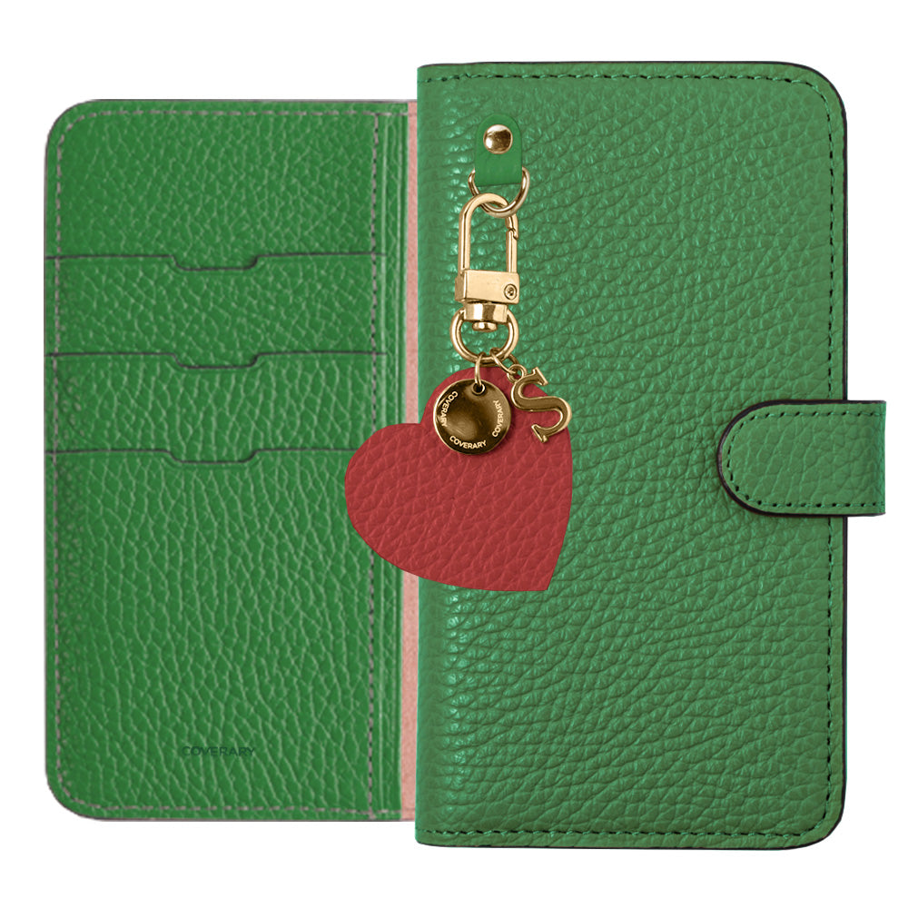 Genuine leather 32 colors Italian shrink leather motif initial charm notebook-type case (with belt) Google Pixel series