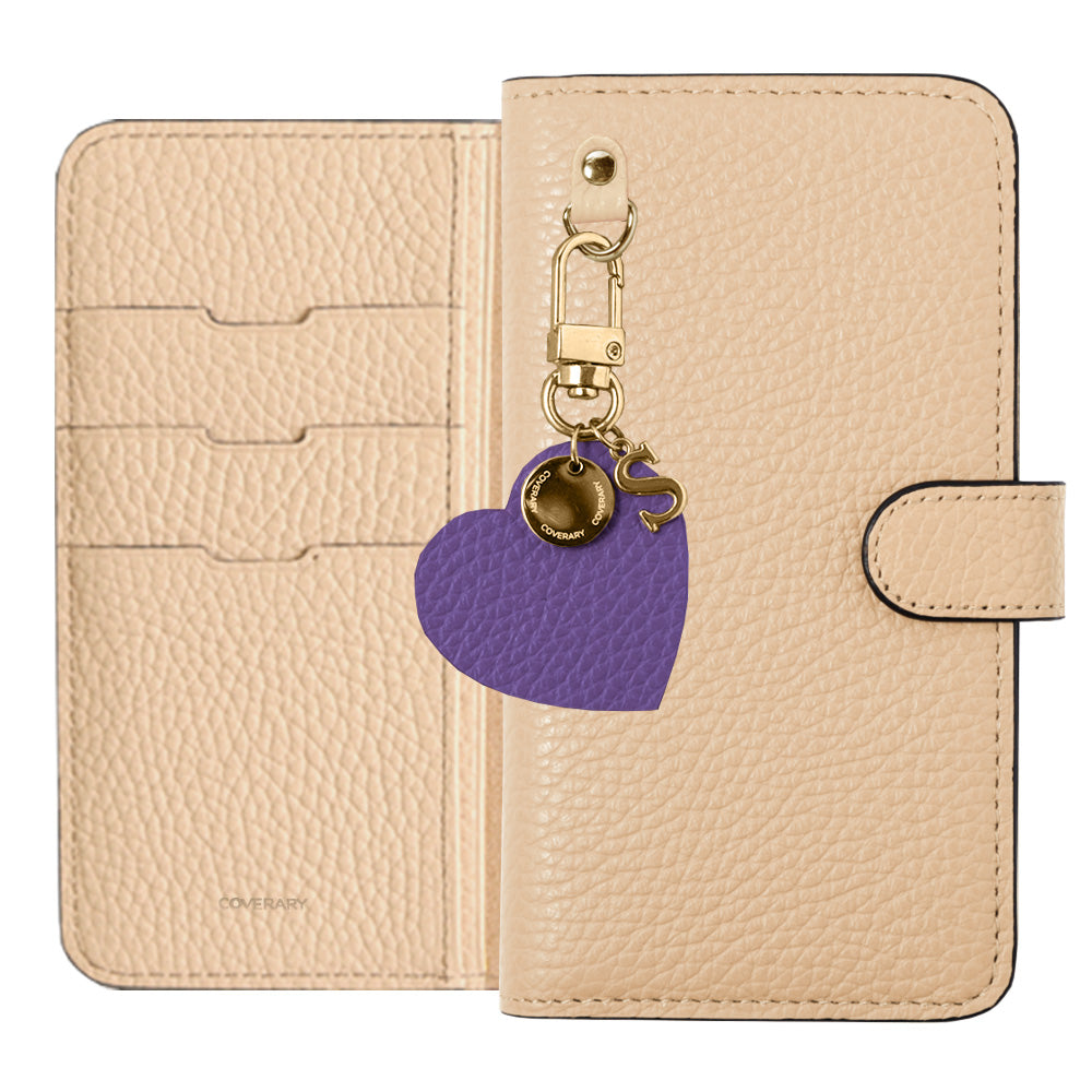 Cuir véritable 32 couleurs cuir italien grainé motif initial charme étui portefeuille (avec ceinture)