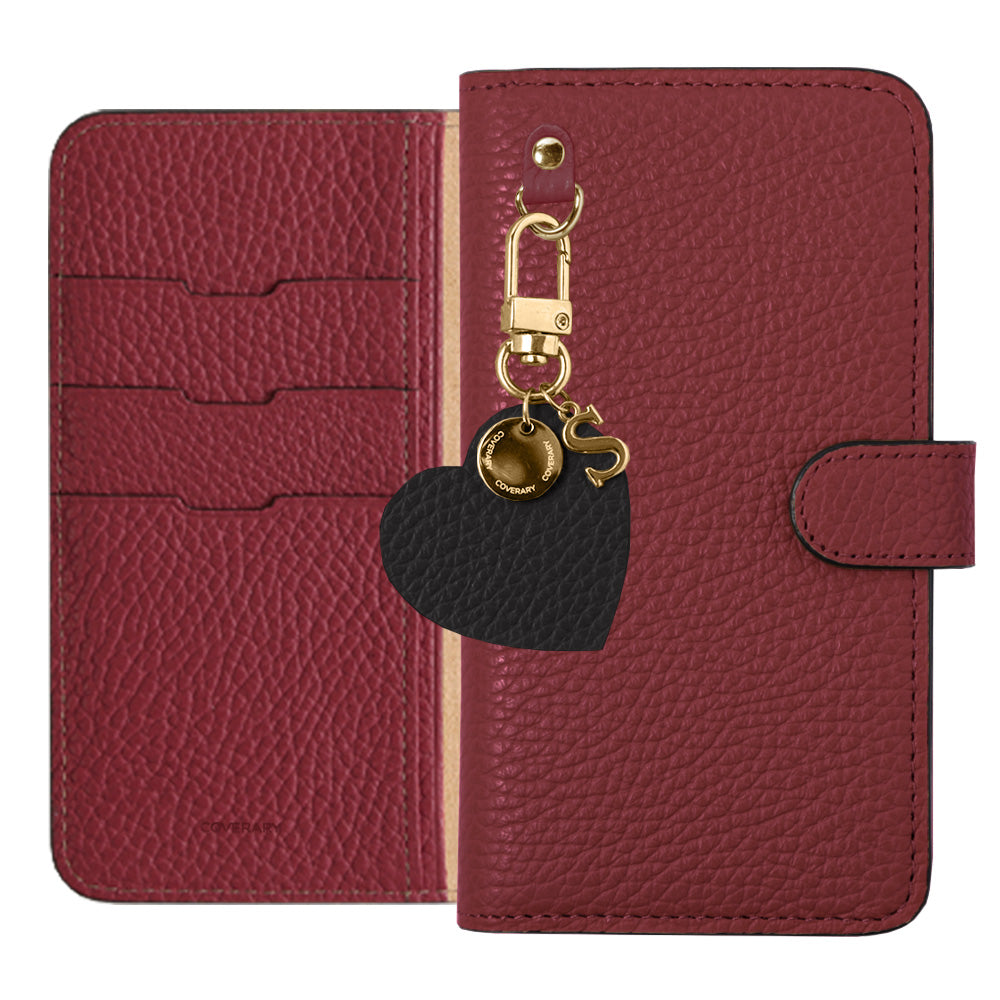 Genuine leather 32 colors Italian shrink leather motif initial charm notebook-type case (with belt) Google Pixel series