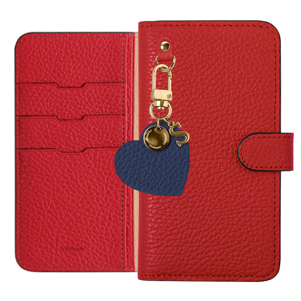 Genuine leather 32 colors Italian shrink leather motif initial charm notebook-type case (with belt) Google Pixel series