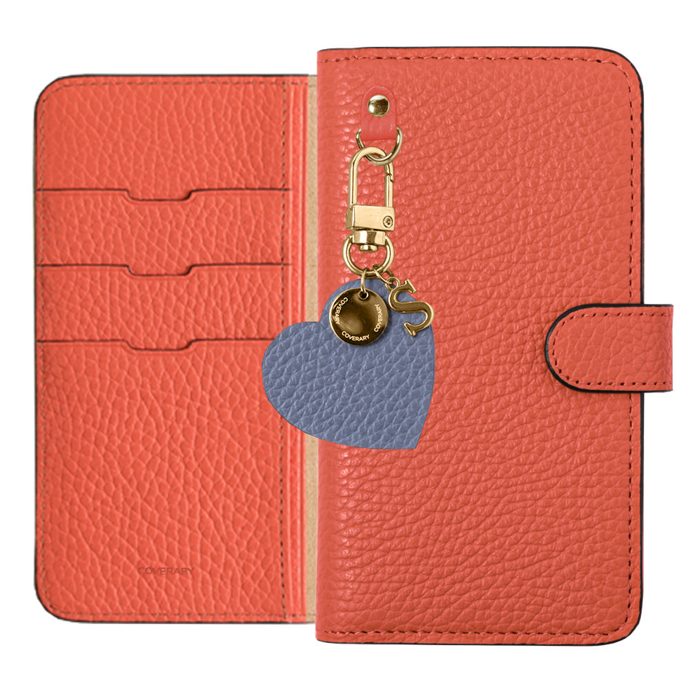 Cuir véritable 32 couleurs cuir italien grainé motif initial charme étui portefeuille (avec ceinture)