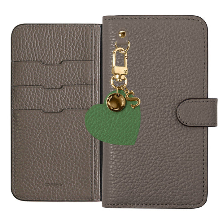 Genuine leather 32 colors Italian shrink leather motif initial charm notebook-type case (with belt) Google Pixel series