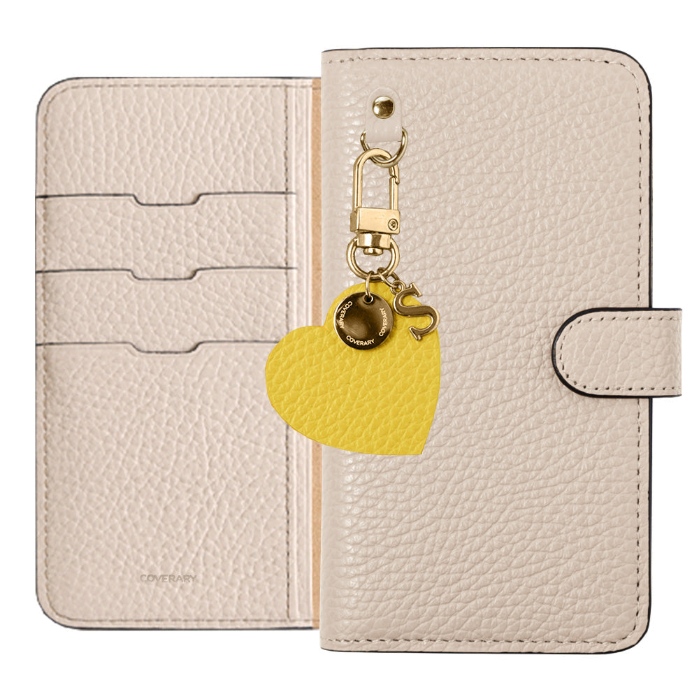 Genuine leather 32 colors Italian shrink leather motif initial charm notebook-type case (with belt) Google Pixel series