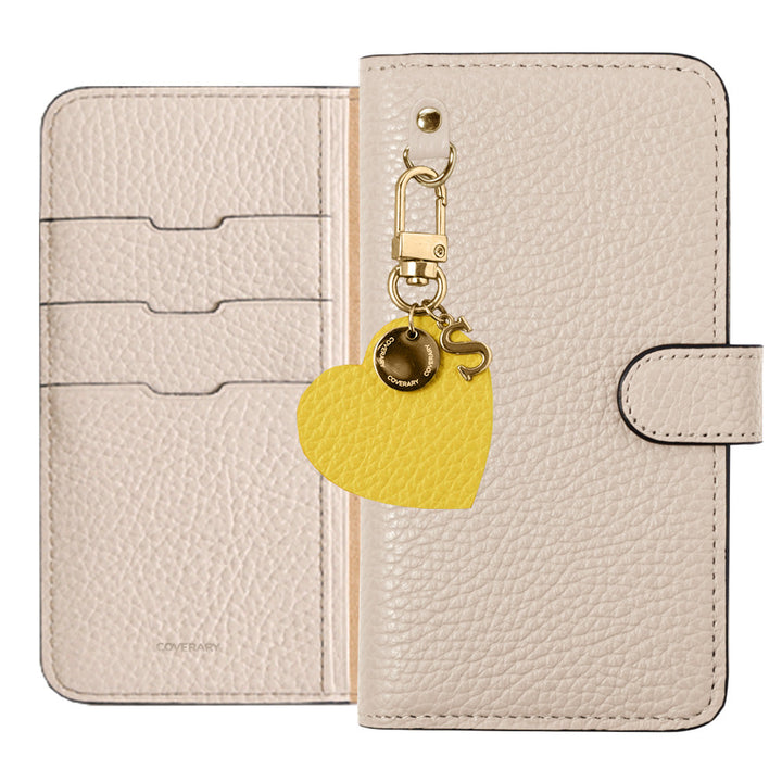 Genuine leather 32 colors Italian shrink leather motif initial charm notebook-type case (with belt) Google Pixel series