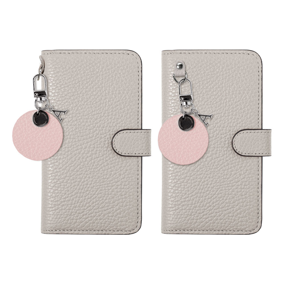 Genuine leather 32 colors Italian shrink leather motif initial charm notebook-type case (with belt) Google Pixel series