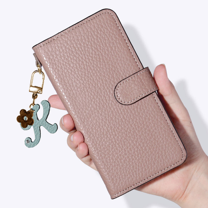 Genuine leather 32 colors Italian shrink leather mini initial charm notebook-style case (with belt) Xperia series