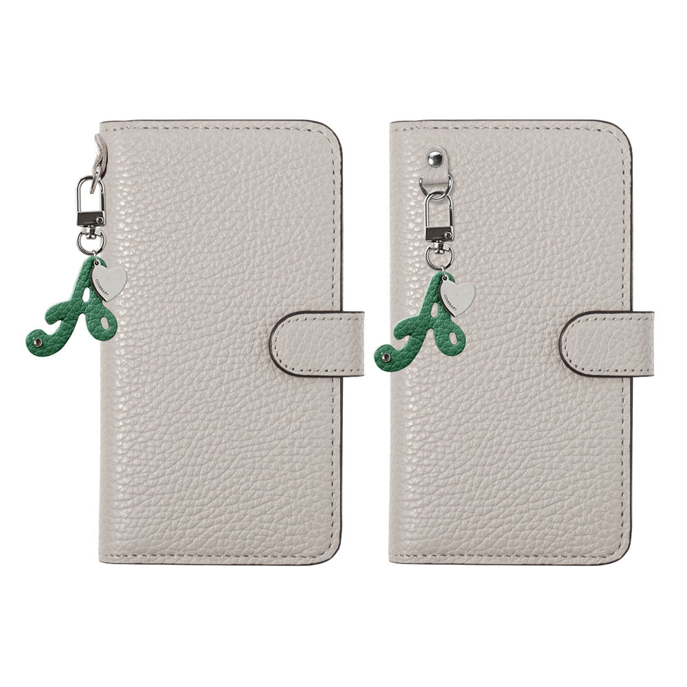 Genuine leather 32 colors Italian shrink leather mini initial charm notebook-style case (with belt) Google Pixel series