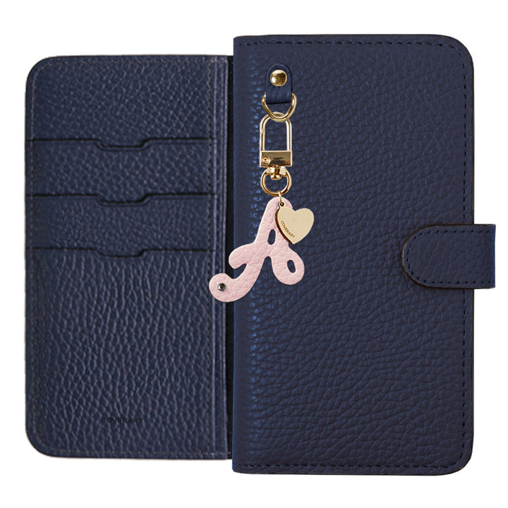 Genuine leather 32 colors Italian shrink leather mini initial charm notebook-style case (with belt) Google Pixel series