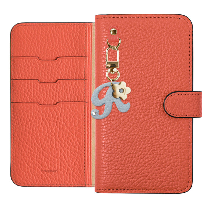 Genuine leather 32 colors Italian shrink leather mini initial charm notebook-style case (with belt) Google Pixel series