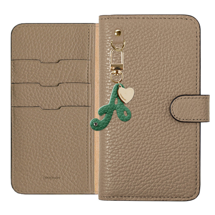 Genuine leather 32 colors Italian shrink leather mini initial charm notebook-style case (with belt) Google Pixel series