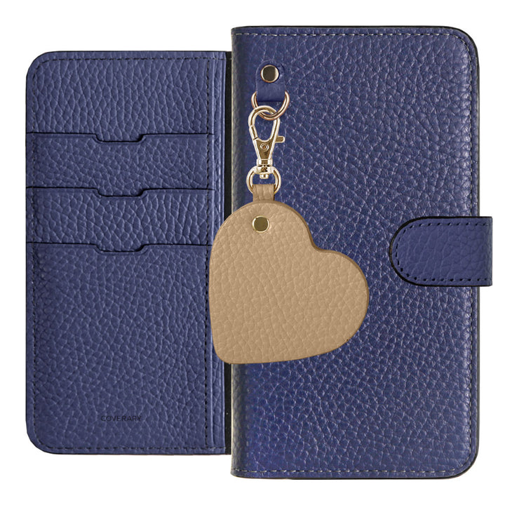 Genuine Leather 32 Colors Italian Shrink Leather Motif Mirror Charm Notebook Case (With Belt)