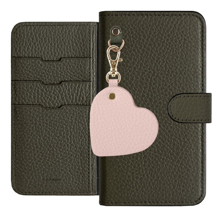 Genuine Leather 32 Colors Italian Shrink Leather Motif Mirror Charm Notebook Case (With Belt)