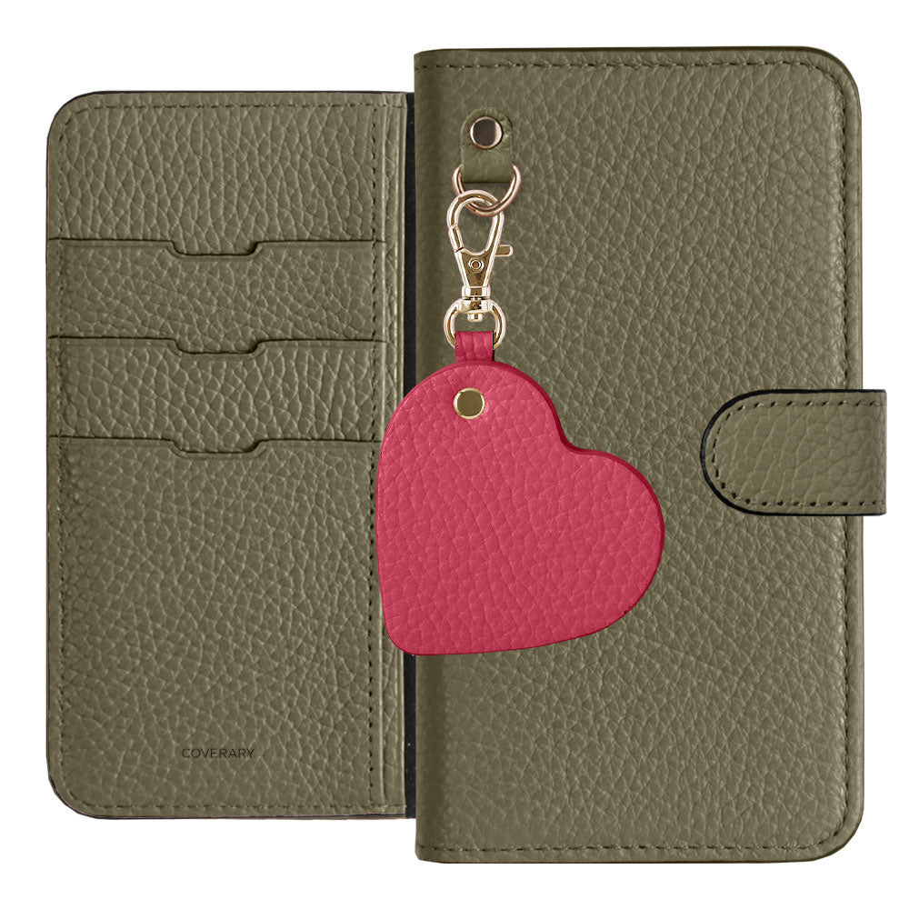 Genuine Leather 32 Colors Italian Shrink Leather Motif Mirror Charm Notebook Case (With Belt)