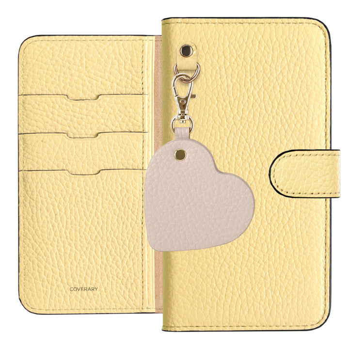 Genuine Leather 32 Colors Italian Shrink Leather Motif Mirror Charm Notebook Case (With Belt)