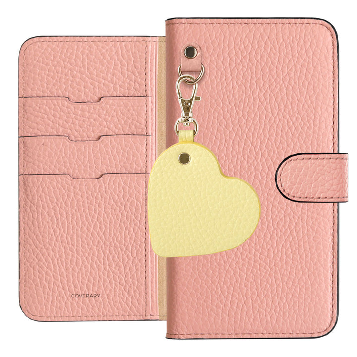Genuine Leather 32 Colors Italian Shrink Leather Motif Mirror Charm Notebook Case (With Belt)