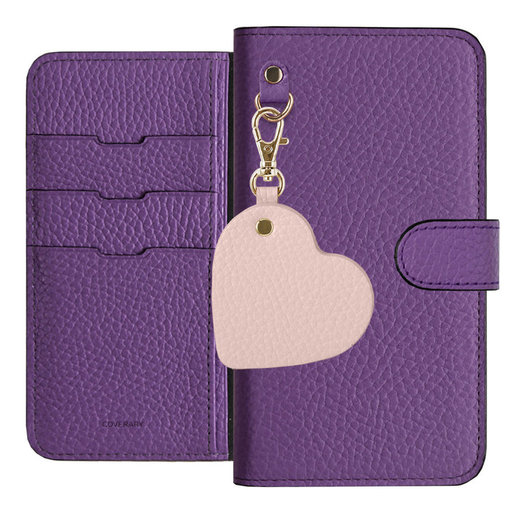 Genuine Leather 32 Colors Italian Shrink Leather Motif Mirror Charm Wallet Case (With Belt) Xperia Series