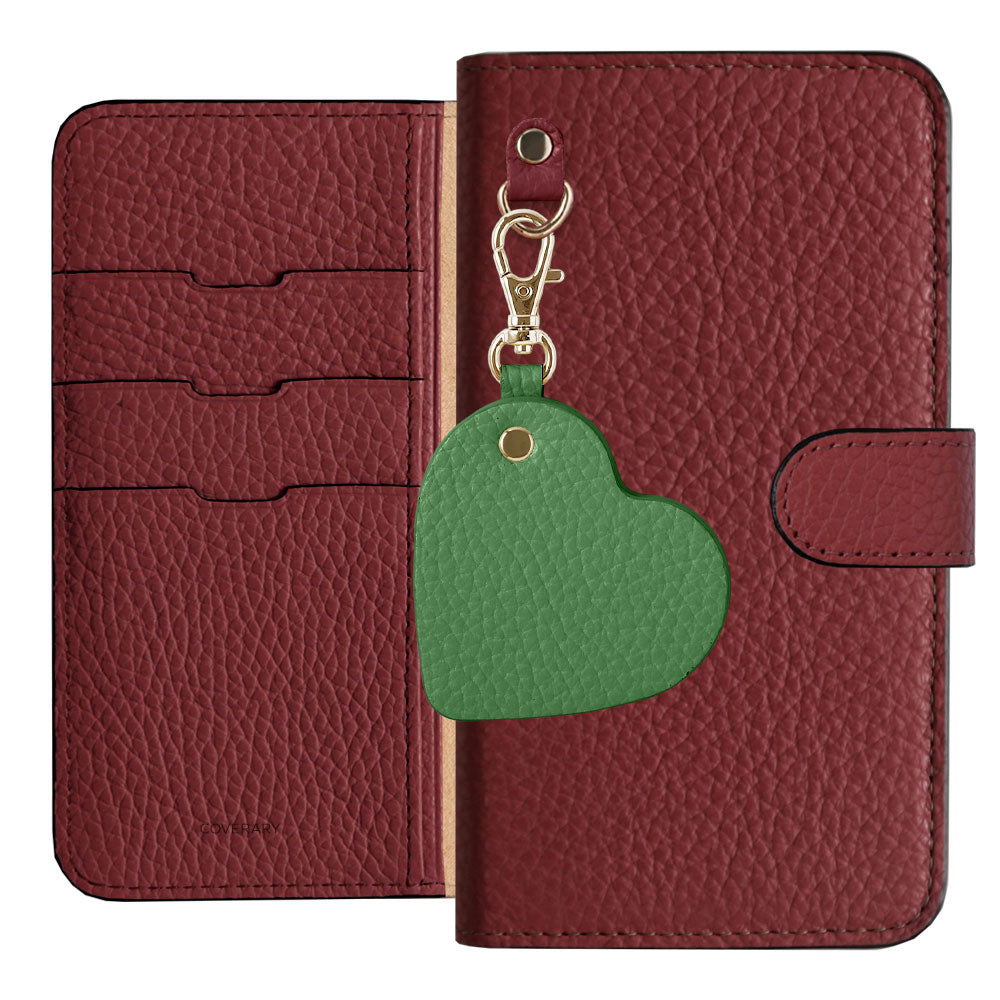 Genuine Leather 32 Colors Italian Shrink Leather Motif Mirror Charm Notebook Case (With Belt)