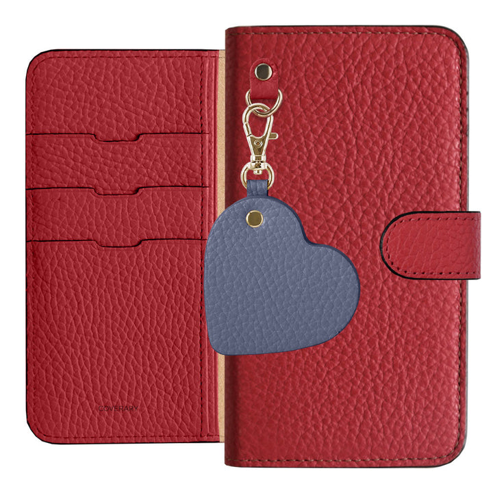 本革 32色 イタリアンシュリンクレザー モチーフミラーチャーム 手帳型ケース（ベルトあり）AQUOSシリーズ
