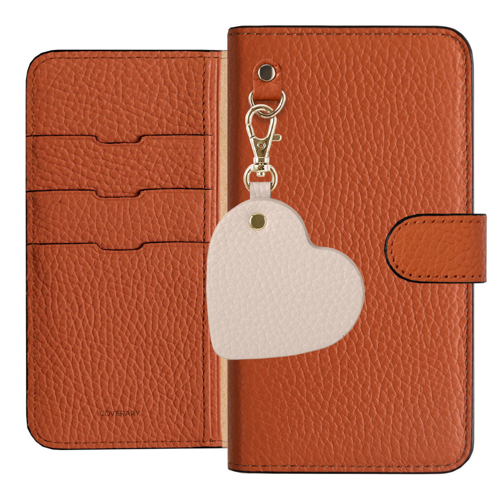 Genuine Leather 32 Colors Italian Shrink Leather Motif Mirror Charm Notebook Case (With Belt)