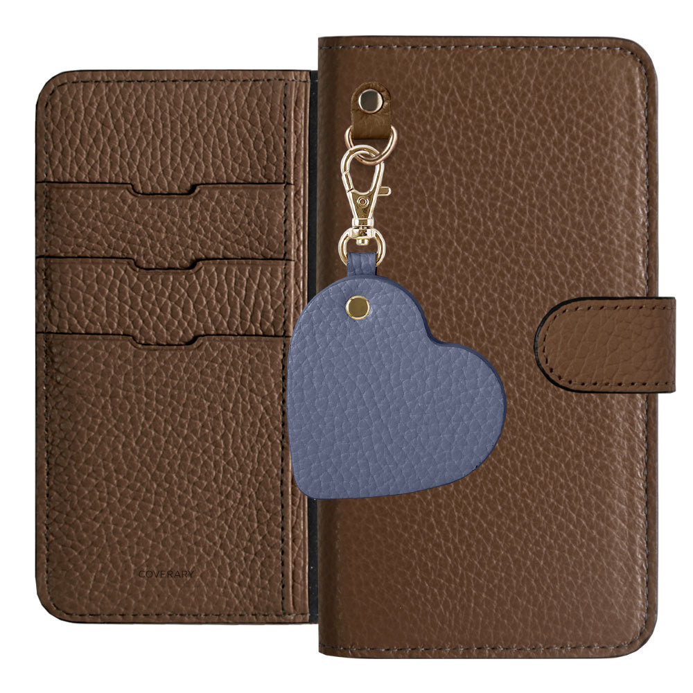 Genuine Leather 32 Colors Italian Shrink Leather Motif Mirror Charm Notebook Case (With Belt)