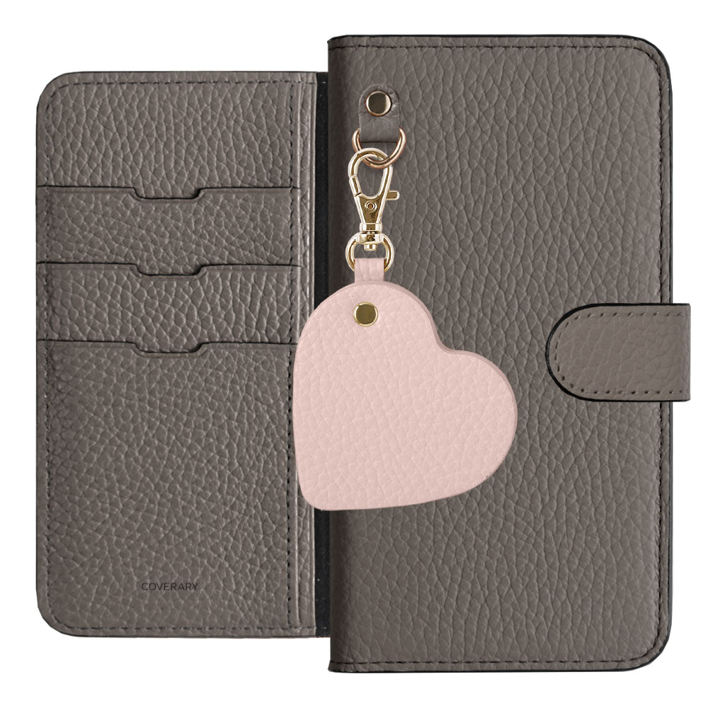 Genuine Leather 32 Colors Italian Shrink Leather Motif Mirror Charm Notebook Case (With Belt)