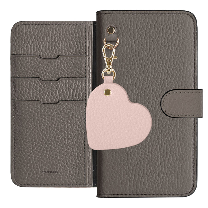 Genuine Leather 32 Colors Italian Shrink Leather Motif Mirror Charm Notebook Case (With Belt)