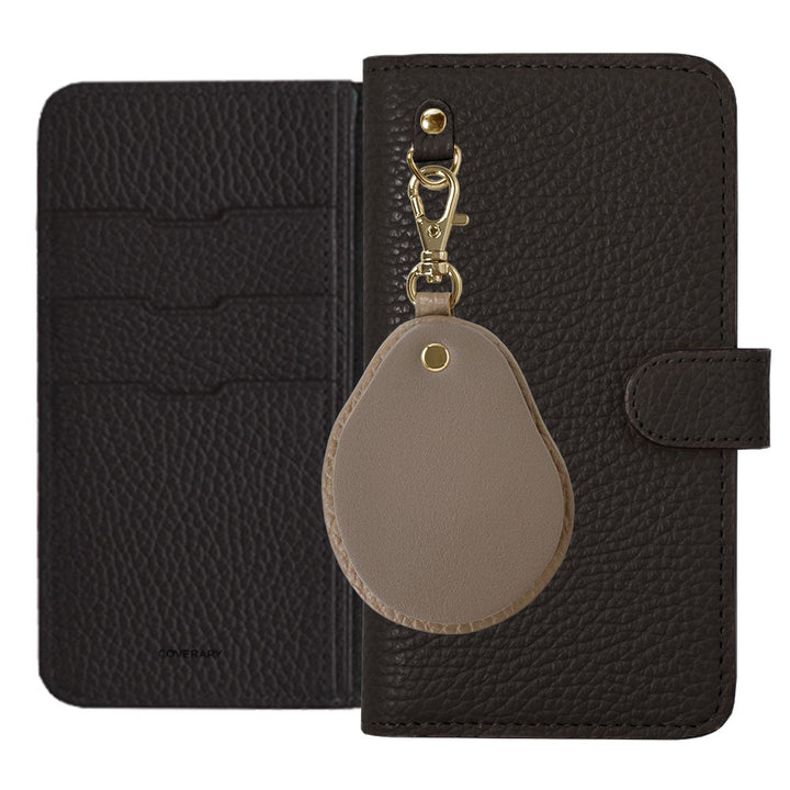 Genuine leather 32 colors Italian shrink leather different material nuance mirror charm notebook type case (with belt) Galaxy series