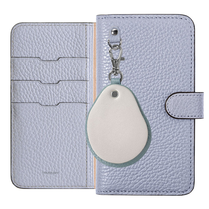 Genuine leather 32 colors Italian shrink leather different material nuance mirror charm notebook type case (with belt) Galaxy series