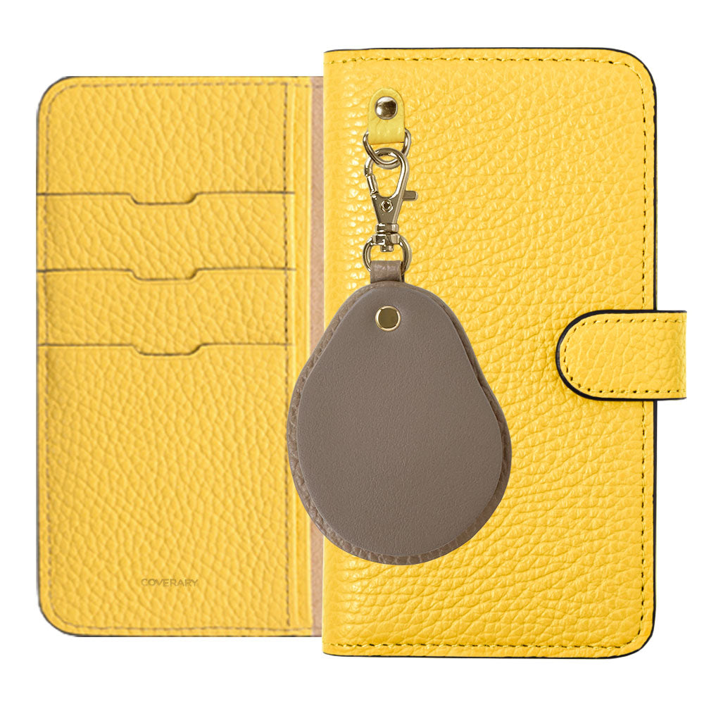 Genuine leather 32 colors Italian shrink leather different material nuance mirror charm notebook type case (with belt) Galaxy series