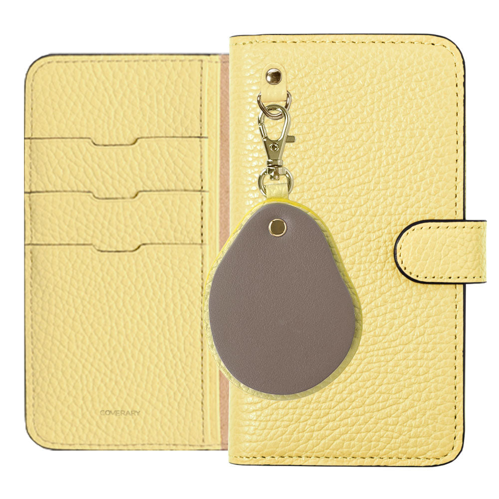 Genuine leather 32 colors Italian shrink leather different material nuance mirror charm notebook type case (with belt) Galaxy series