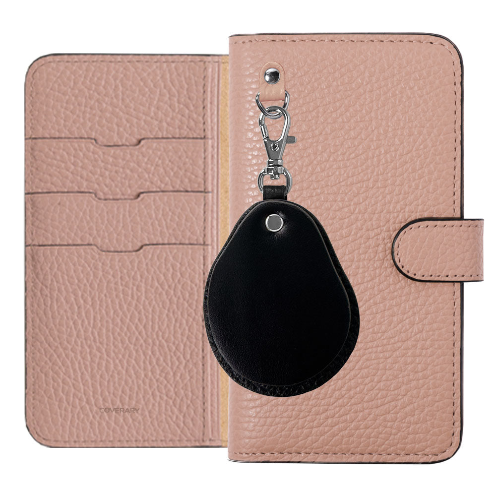 Genuine leather 32 colors Italian shrink leather different material nuance mirror charm notebook type case (with belt) Galaxy series