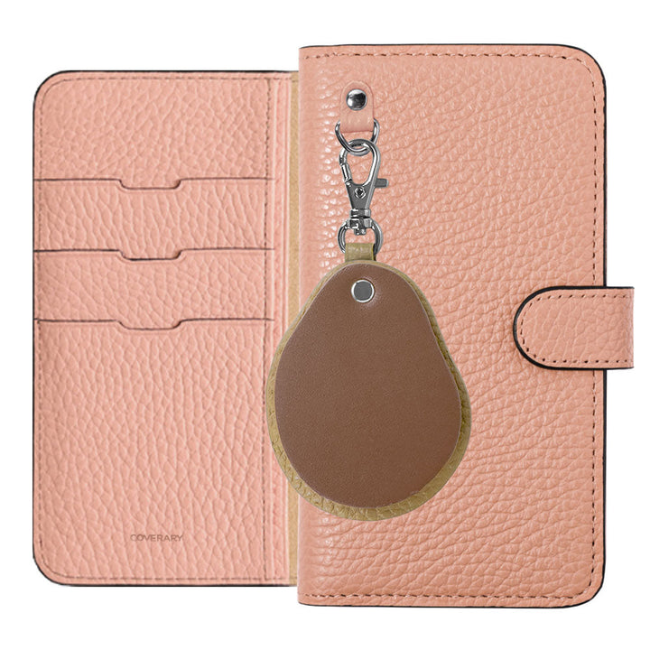 Genuine leather 32 colors Italian shrink leather different material nuance mirror charm notebook type case (with belt) Xperia series