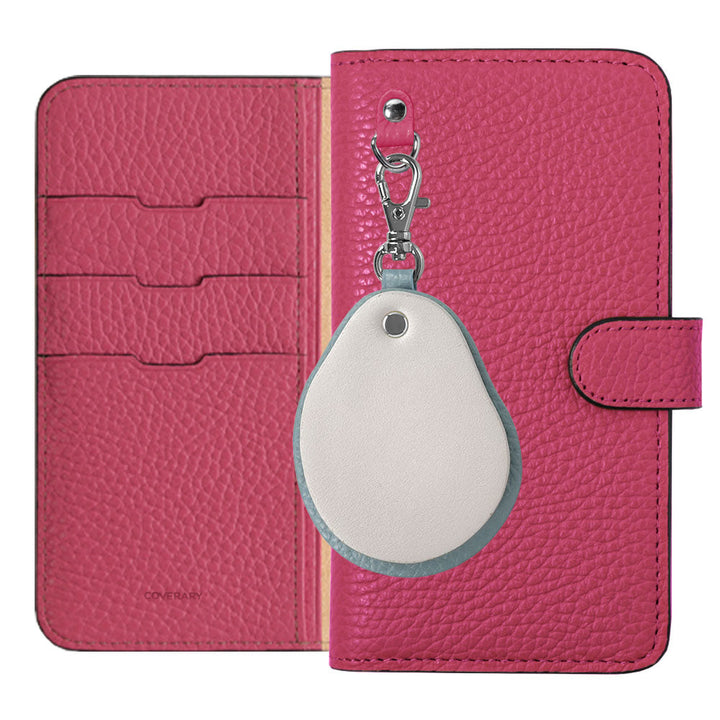 Genuine leather 32 colors Italian shrink leather different material nuance mirror charm notebook type case (with belt) Galaxy series