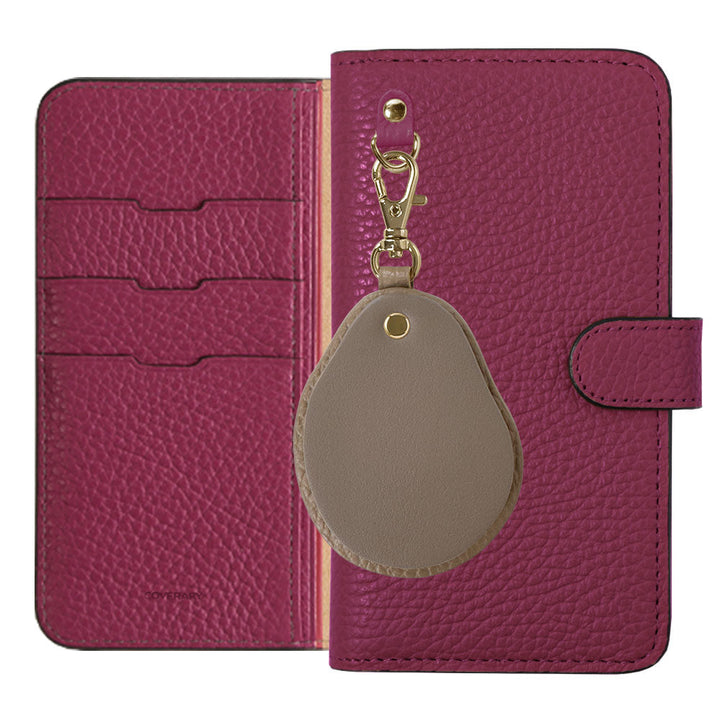 Genuine leather 32 colors Italian shrink leather different material nuance mirror charm notebook type case (with belt) Galaxy series