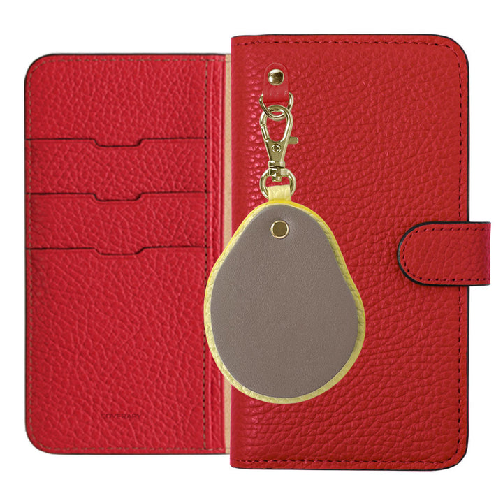 Genuine leather 32 colors Italian shrink leather Different material nuance Mirror charm Notebook type case (with belt) AQUOS series