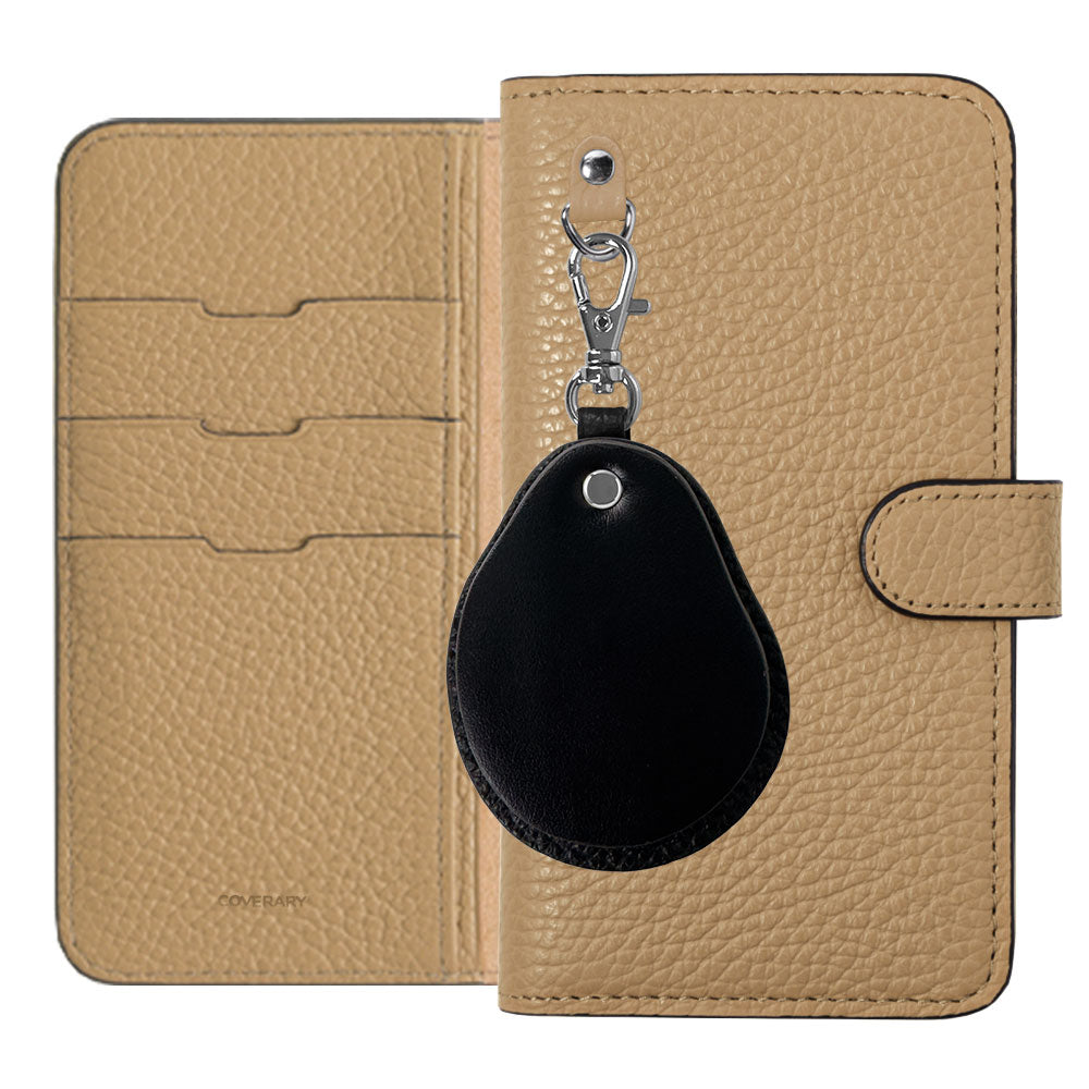 Genuine leather 32 colors Italian shrink leather Different material nuance Mirror charm Notebook type case (with belt) AQUOS series