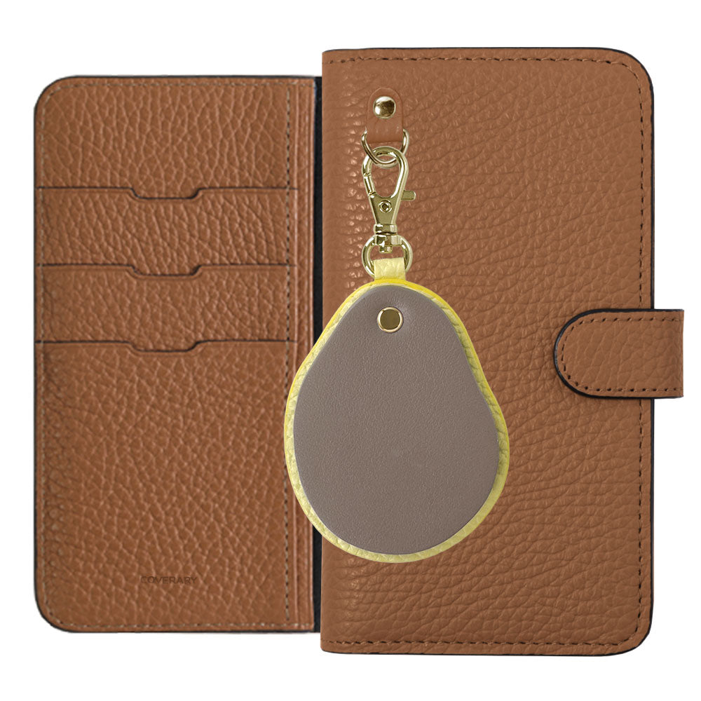 Genuine leather 32 colors Italian shrink leather Different material nuance Mirror charm Notebook type case (with belt) AQUOS series