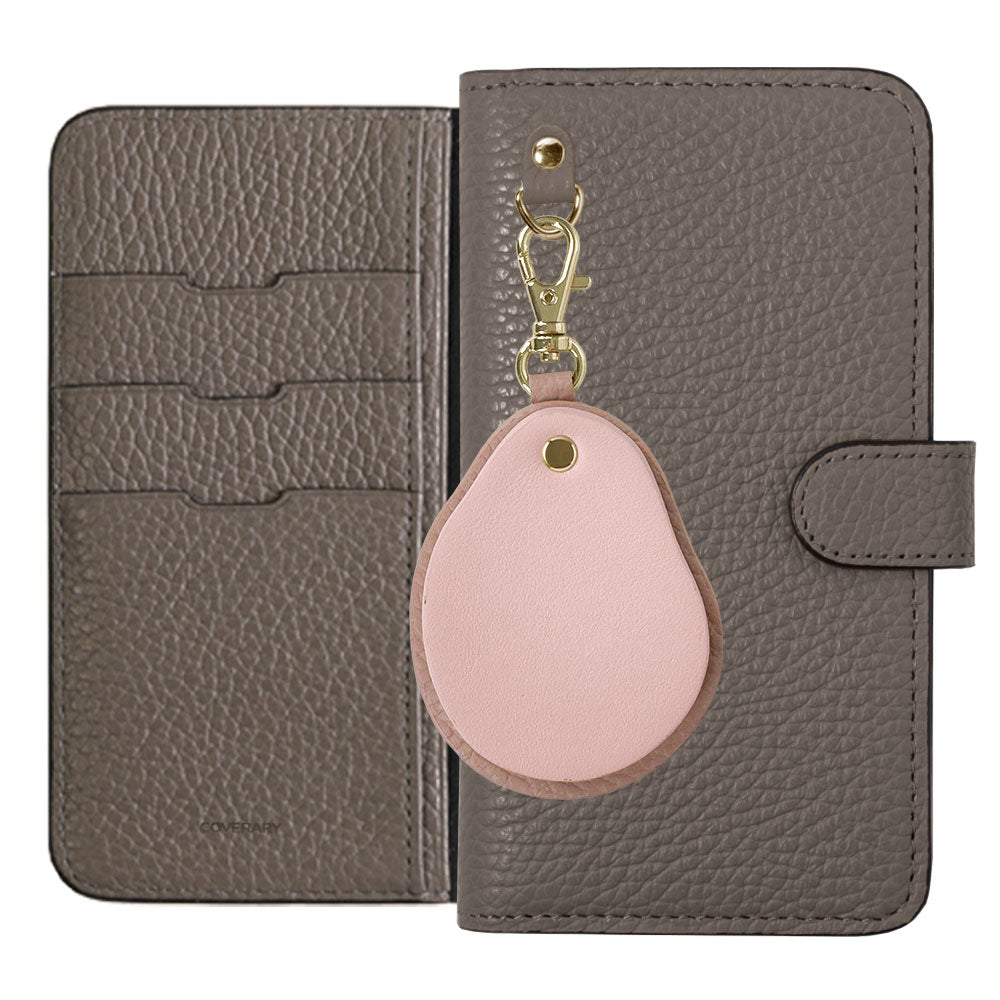 Genuine leather 32 colors Italian shrink leather Different material nuance Mirror charm Notebook type case (with belt) AQUOS series